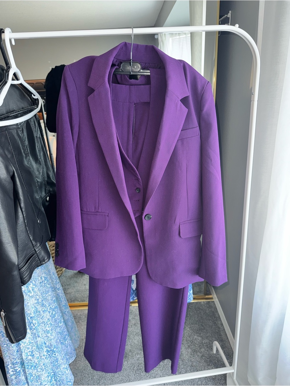 Dynamite Purple Women's Tailored Pantsuit with Vest - Picture 2 of 11